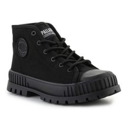 Buty Palladium Pallashock Supply 77965-001 czarne. Czarne buty sportowe na co dzień damskie z aplikacjami, z bawełny, tenisowe. Za 705.57 zł.