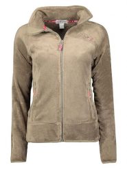 Geographical Norway Kurtka polarowa "Upaline" w kolorze szarobrązowym rozmiar: XXL. Brązowe kurtki damskie Geographical Norway, xxl, bez wzorów, z polaru, bez kaptura. Za 87.81 zł.
