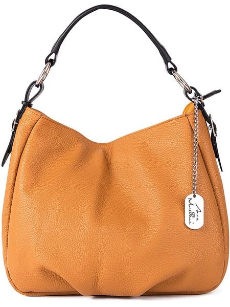 Anna Morellini Skórzana torebka w kolorze jasnobrązowym - 30,5 x 26 x 9 cm rozmiar: onesize. Brązowe torebki klasyczne damskie Anna Morellini, bez wzorów, z materiału, bez dodatków. Za 236.06 zł.
