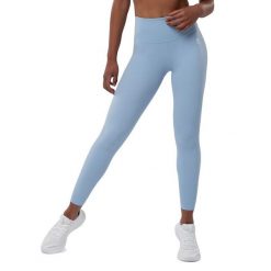 Legginsy sportowe ze średnim stanem Fitness Siroko Shine. Niebieskie legginsy damskie SIROKO, l, bez wzorów, z nylonu. Za 105.00 zł.