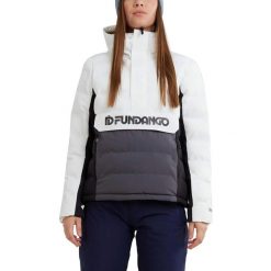 Kurtka narciarska damska Everett Padded Anorak. Białe kurtki damskie Fundango, l, bez wzorów, z puchu, bez kaptura, narciarskie. Za 589.90 zł.