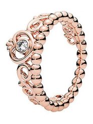 Pandora Pozłacany pierścionek z cyrkoniami rozmiar: 50. Różowe pierścionki damskie Pandora, z cyrkonią, pozłacane. Za 295.99 zł.