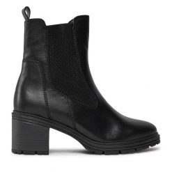 Botki Gabor. Czarne botki damskie Gabor, bez obcasa, na słupku, bez zapięcia. Za 709.99 zł.