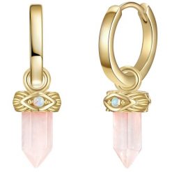 Glanzstücke München Srebrne kolczyki kreole srebro wysokiej próby Opal (synt.) żółte złoto Kolczyki 1 ct Damski. Szare kolczyki damskie Glanzstücke München, z kwarcem, srebrne. Za 279.99 zł.