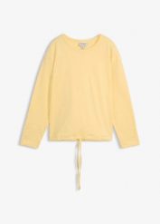 Bluza z bawełną organiczną. Żółte bluzy bez kaptura damskie bonprix, z bawełny. Za 74.99 zł.