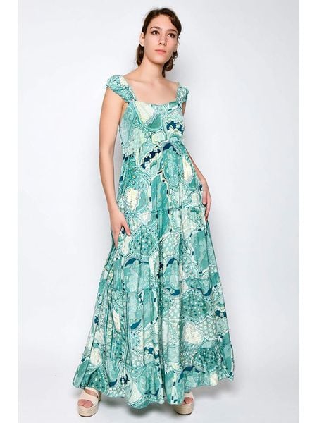 H.H.G. Sukienka w kolorze turkusowym rozmiar: XL. Niebieskie sukienki damskie H.H.G., xl, bez wzorów, bez kołnierzyka, bez ramiączek, maxi. Za 91.77 zł.