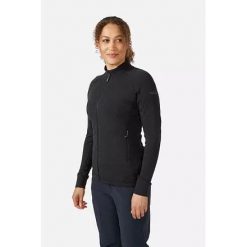 Bluza polarowa damska Rab Nexus Jacket rozpinana. Czarne bluzy bez kaptura damskie RAB, z polaru. Za 284.99 zł.