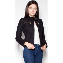 Czarna Krótka Kurtka Damska z Niską Stójką. Czarne kurtki damskie Venaton, l, bez wzorów, z elastanu, bez kaptura. Za 289.00 zł.