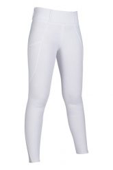 Damskie legginsy jeździeckie z pełną przyczepnością HKM Lisa. Białe legginsy damskie HKM, bez wzorów, z materiału. Za 351.50 zł.