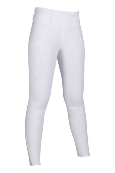 Damskie legginsy jeździeckie z pełną przyczepnością HKM Lisa. Białe legginsy damskie HKM, bez wzorów, z materiału. Za 351.50 zł.