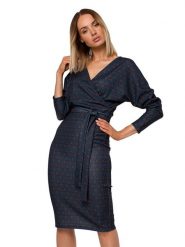 Made of emotion Sukienka ze wzorem rozmiar: M. Niebieskie sukienki damskie Made Of Emotion, m, bez wzorów, bez kołnierzyka, bez ramiączek, midi. Za 268.95 zł.