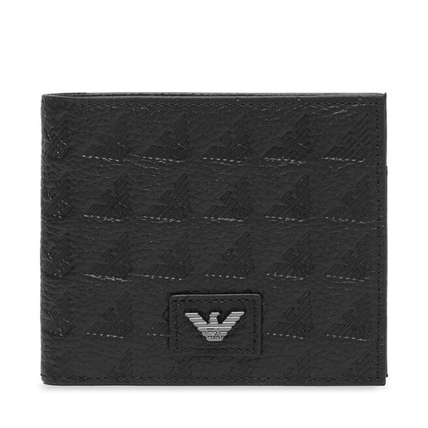 Portfel Emporio Armani. Czarne portfele męskie Emporio Armani, bez wzorów. Za 754.99 zł.