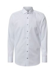 Olymp Level Five Koszula łatwa w prasowaniu Mężczyźni Slim Fit Bawełna niebieski|biały, 44. Białe koszule męskie Olymp Level Five, m, bez wzorów, z bawełny, bez kołnierzyka, bez ramiączek. Za 279.95 zł.