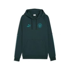 Męska bluza z kapturem Manchester City KING PUMA. Niebieskie bluzy sportowe męskie Puma, bez wzorów, sportowe, bez kołnierzyka, bez ramiączek. Za 299.00 zł.