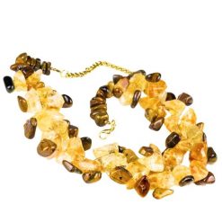 SAMBA Naszyjnik, cytryn i tygrysie oko. Pomarańczowe naszyjniki damskie Samba Gems, do pracy, metalowe. Za 384.00 zł.