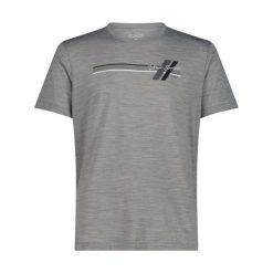 T-shirt okrągły z wełny merino CMP. Szare t-shirty męskie CMP, bez wzorów, z materiału, bez kołnierzyka. Za 212.00 zł.
