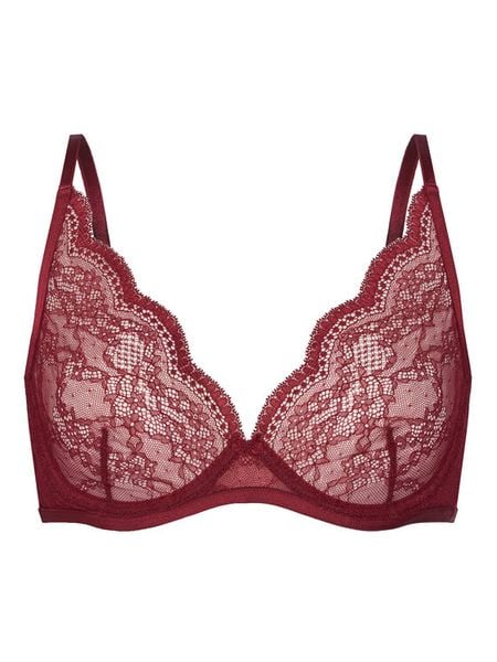 Hunkemöller Biustonosz z fiszbiną 206365 Czerwony. Czerwone biustonosze Hunkemöller, bez wzorów, z syntetyku. Za 119.99 zł.