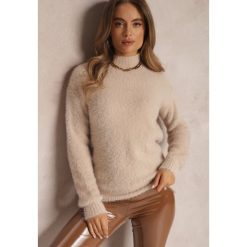Jasnobeżowy Sweter Wełniany Tasphenyo. Brązowe swetry klasyczne damskie Renee, l, z dzianiny, bez kołnierzyka. Za 59.99 zł.