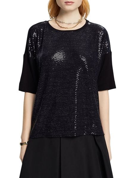 ESPRIT Koszulka w kolorze czarnym rozmiar: M. Czarne bluzki damskie Esprit, m, bez wzorów, bez kołnierzyka, bez ramiączek. Za 82.83 zł.