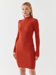 MICHAEL Michael Kors Sukienka dzianinowa MF381U46V1 Pomarańczowy Slim Fit. Brązowe sukienki damskie MICHAEL Michael Kors, l, bez wzorów, z dzianiny, bez kołnierzyka, bez ramiączek. Za 1,039.00 zł.
