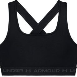 Biustonosz Under Armour Crossback Czarny Damskie. Czarne biustonosze sportowe damskie Under Armour, bez wzorów, z materiału. Za 175.20 zł.