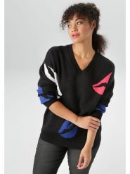 Aniston Sweter w kolorze czarnym rozmiar: 48. Czarne swetry klasyczne damskie Aniston, bez kołnierzyka. Za 68.95 zł.