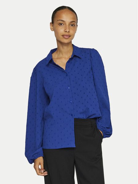 Vila Koszula Brietta 14102572 Niebieski Regular Fit. Niebieskie koszule damskie Vila, bez wzorów, z syntetyku, bez kołnierzyka, bez ramiączek. Za 79.99 zł.