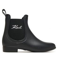 Kalosze KARL LAGERFELD. Czarne kalosze damskie Karl Lagerfeld, bez wzorów. Za 309.99 zł.