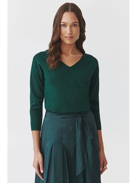 TATUUM Sweter "Flare" w kolorze ciemnozielonym rozmiar: S. Zielone swetry klasyczne damskie Tatuum, s, bez kołnierzyka. Za 144.24 zł.