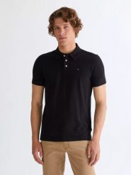 MĘSKA KOSZULKA WRANGLER POLO SHIRT BLACK 112378482. Czarne koszulki polo męskie Wrangler, m, bez wzorów, bez ramiączek. Za 89.99 zł.