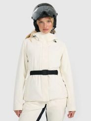 4F Kurtka narciarska w kolorze kremowym rozmiar: M. Brązowe kurtki narciarskie i snowboardowe damskie 4f, m, bez wzorów, z tkaniny, bez kaptura, narciarskie, Dermizax. Za 937.75 zł.