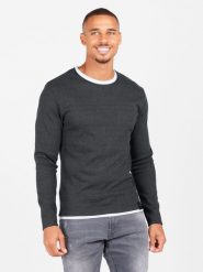 KEY LARGO Sweter "Sarasota" w kolorze antracytowym rozmiar: 3XL. Czarne swetry męskie KEY LARGO, xl, bez wzorów, bez kołnierzyka. Za 75.45 zł.