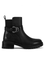 Clara Barson Botki WS5600-19 Czarny. Czarne botki damskie Clara Barson, z materiału, bez obcasa, na płaskiej podeszwie, bez zapięcia. Za 159.99 zł.