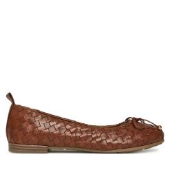 Baleriny Marco Tozzi. Brązowe baleriny damskie Marco Tozzi, bez wzorów, bez obcasa. Za 229.99 zł.