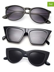 Lucky Bees Damskie okulary przeciwsłoneczne (3 szt.) w kolorze czarnym rozmiar: onesize. Czarne okulary przeciwsłoneczne damskie Lucky Bees. Za 156.60 zł.