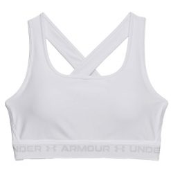 Top Under Armor Ua Crossback Mid Białe Białe Damskie. Białe topy sportowe damskie Under Armour, s, bez wzorów, z elastanu, bez ramiączek. Za 179.30 zł.