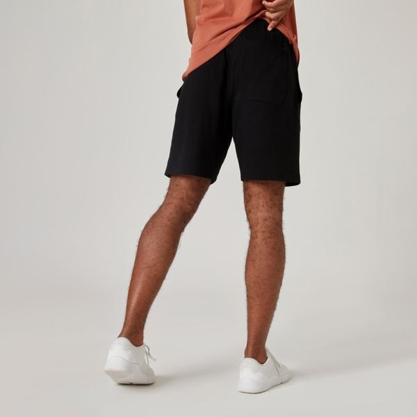 Second Life - Spodenki fitness męskie Domyos 500 Essentials - Stan Doskonały. Czarne szorty męskie DOMYOS, bez wzorów, z bawełny. Za 41.99 zł.