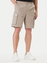 Calvin Klein Jeans Szorty materiałowe LV04RB618G Brązowy Regular Fit. Brązowe szorty męskie Calvin Klein Jeans, bez wzorów, z bawełny. Za 369.99 zł.