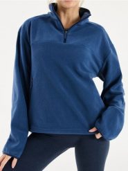 Bluza polarowa - niebieski. Niebieskie bluzy bez kaptura damskie Sinsay, l, z polaru. W wyprzedaży za 35.99 zł.