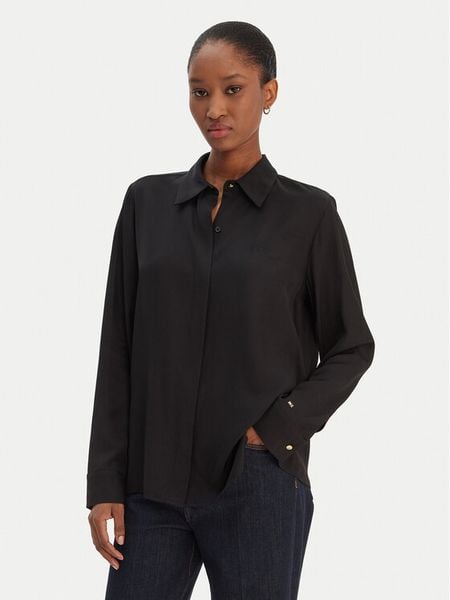 Tommy Hilfiger Koszula WW0WW48180 Czarny Regular Fit. Czarne koszule damskie Tommy Hilfiger, bez wzorów, z wiskozy, bez kołnierzyka, bez ramiączek. Za 409.99 zł.