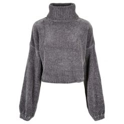 Bluza damska z golfem Urban Classics chenille (GT). Szare bluzy bez kaptura damskie Urban Classics. Za 237.00 zł.