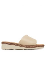 Clara Barson Klapki WFA3692-1 Écru. Klapki damskie Clara Barson, bez wzorów, z materiału, bez obcasa. Za 79.99 zł.