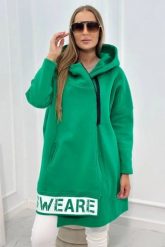 Bluza ocieplana z suwakiem zielona. Zielone bluzy z kapturem damskie KESI, l, z bawełny. Za 278.10 zł.