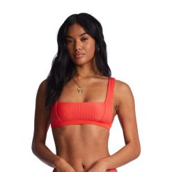 Góra od stroju kąpielowego Billabong Lined Up Tank. Czerwone bikini damskie Billabong, bez wzorów. Za 109.99 zł.