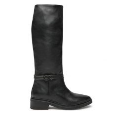 Kozaki Calvin Klein. Czarne kozaki damskie CALVIN KLEIN, bez obcasa, na płaskiej podeszwie. Za 1,199.00 zł.