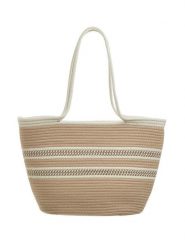 BLE Shopper bag w kolorze beżowym - 45 x 30 x 15 cm rozmiar: onesize. Brązowe shopper bag damskie BLE, bez wzorów, z materiału, na ramię, bez dodatków. Za 58.14 zł.