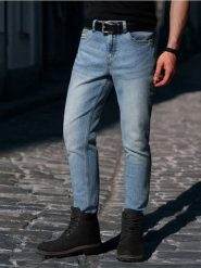 Jeansy cropped skinny - niebieski. Niebieskie jeansy męskie Sinsay. Za 39.99 zł.