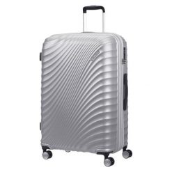 American Tourister Walizka podróżna Jet Glam 77 cm srebrna. Szare walizki AMERICAN TOURISTER, bez wzorów. W wyprzedaży za 482.00 zł.