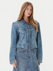 BOSS Kurtka jeansowa 50542426 Niebieski Slim Fit. Niebieskie kurtki damskie Boss, xs, bez wzorów, z bawełny, bez kaptura. Za 599.99 zł.