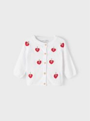 NAME IT Kardigan 13216306 Biały Regular Fit. Białe swetry dziewczęce Name it, bez wzorów, z bawełny, bez kołnierzyka. Za 119.99 zł.